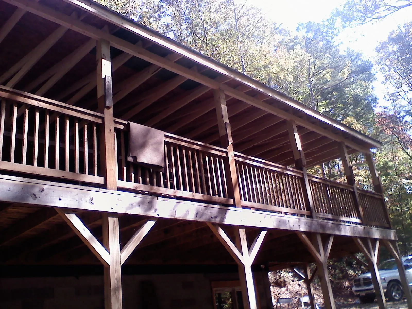 Timber framing under a new elevated porch and deck — Roof Leak Repair in Boxholm by Roofing Brothers